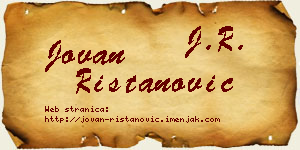 Jovan Ristanović vizit kartica